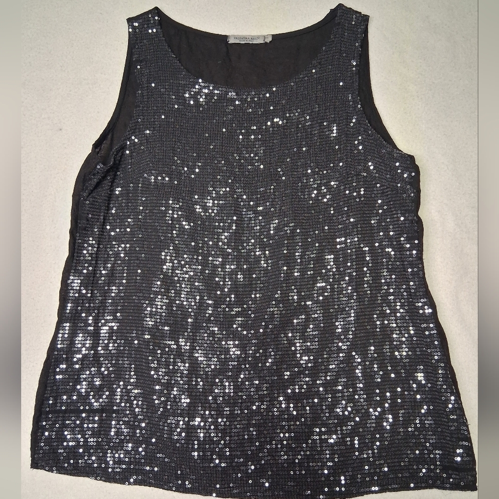 Valentina Sparkling Black Sequin Tank Top